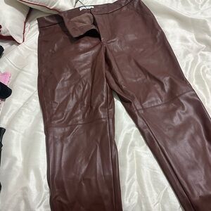Primark Rich Brown Leather Trousers